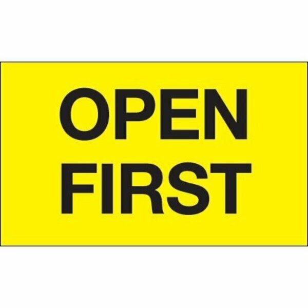 3 x 5'' - ''Open First'' Fluorescent Yellow Labels, Bsc Preferred, Mfr#: DL1221